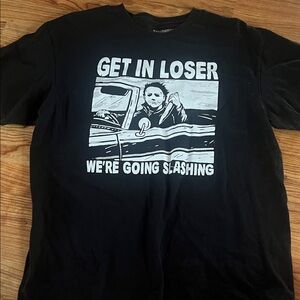 Spencer's Black Graphic Tee with White Print